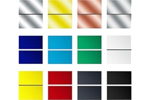 HAPPARA 12 Feuilles Plaque Acrylique pour Gravure Laser, Couleur Feuilles de Plastique ABS, Panneau en Acrylique Brossé pour gravure laser, DIY, Exposition de Projet, Peinture 30 x 16.5cm