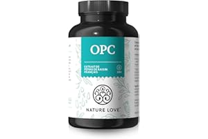 NATURE LOVE® OPC extrait de pépins de raisin - 180 gélules - hautement dosé à 800mg d’extrait par jour - raisins français, vitamine C naturelle - contrôlé en laboratoire, végane, produit en Allemagne