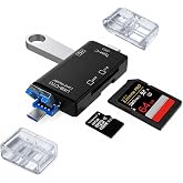 Coverzone 6 in 1 OTG Kart Okuyucu Type-C Micro USB USB-A Destekli SD ve Micro SD Kartlar Android Telefon ve PC i&ccedil;in &Ccedil;ok Fonks