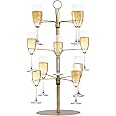 ZeenArt Champagne Tower, Metal Drink Tower for Parties Champagne Glass Holder, 3 Tiers - 12 Brackets, for Bar Stand, Cocktail Tree Stand, Champagne Stand