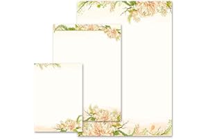100 Sheets Motif Letter Paper! Rose Motif Peonies DIN A5 - Paper-Media