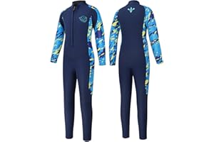 Yikayin Kombinezon dziecięcy o pełnej długości/krótki, 2,5 mm kostium do nurkowania dla nastolatków, chłopców i dziewcząt, neoprenowy kombinezon do pływania, nurkowania z rurką, surfingu SUP