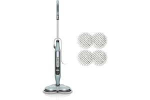 Shark Automatic Steam and Scrub Mop with Steam Blaster & 6 Rotating Dirt Grip Power Pads, 3 Steam Settings, Stain & Dirt Removal for All Sealed Hard Floors, 8m Cord, Sage Green, S8201UKCP