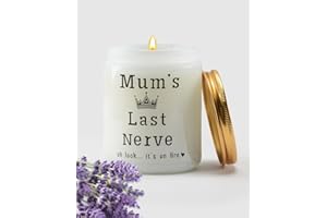 VICTERR Mothers Day Gifts for Mum from Daughter Son Mum Gifts,Happy Birthday Mum,Funny Birthday Gifts for Mum, Christmas Day Gifts for Mum,Lavender Candles for Women,Mum's Last Nerve Candle