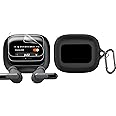 Blueshaweu Compatible with JBL Live Beam 3 Case, 2+1Pack Screen Protector + Soft Silicone Protective Case with Keychain, Black Case, for JBL Live Beam 3 (Portable Speaker Accessory)