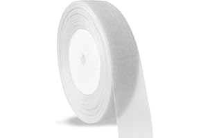 Bealif White Organza Ribbon 25mm for Gift Wrapping, 45M Sheer Chiffon Ribbon 45m Birthday Party Ribbon for Florist Flower DIY Sewing Project Wedding Valentine's Day Anniversary Decoration (White)