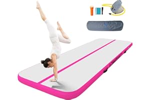 A&BBOARD Tapis de Tumbling, Tapis de gymnastique avec pompe à air, Tapis d'entraînement avec sac de transport, Tapis de gymnastique pour la maison, l'extérieur, le yoga