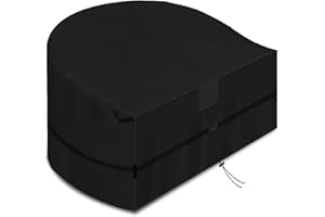 YMPPMKN Abdeckung Sonneninsel Halbrund Schwerlast 600D Oxford Gewebe mit Schnallen, Wasserdicht, Winddicht, UV-Beständiges Abdeckhaube Halbrund für Gartenmuschel (Schwarz,200 * 110 * 80cm)