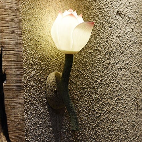 DLpf Creative classical aisle corridor of lotus flower resin wall lamp pink