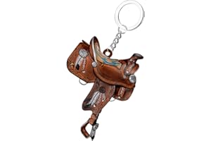 YJYQ Western Cowboy - Portachiavi con sellino in Acrilico, per sellino Western