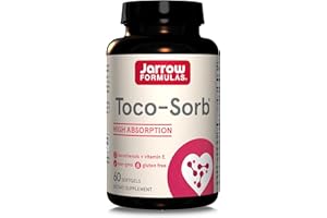 Jarrow Formulas, Toco-Sorb, Tocotriénols Mixtes & Vitamine E, 60 Capsules molles, Testé en Laboratoire, Sans Gluten, Sans Soja, Sans OGM