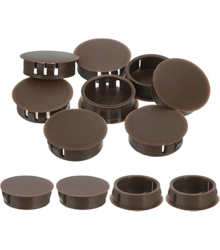 Enkotrade Set van 36 afdekpluggen in antraciet, 13 x 10, boorgatdiameter 10 mm, buisafdekking van hoogwaardig polyethyleen, plastic doppen, afdekdop, plug, blanking plug, afdichtdop