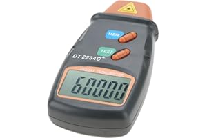 SEAFRONT Digital Speedometer DT-2234C + Non-Contact Tachometer Mini LCD Photo Speedometer Speed Range 2.5 rpm 99.999 RPM Tachometer