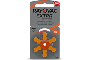6 Piles RAYOVAC Extra Advanced avec Active Core Technology 13 – la dernière génération de Piles pour appareils auditifs