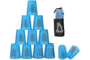 Erlsig Stapelbecher 12 Stück, Sportbecher für Training, Spiel, Schnelligkeit, Herausforderung, Wettkampf, Party (blau)