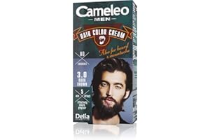 Cameleo Men - Trwała Farba do Włosów | Ciemnobrązowy Kolor Włosów, Brody i Wąsów | Naturalny Efekt Koloru w 5 minut | Zakryj Siwe Włosy | Bez Amoniaku, PPD, Parabenów | 30ml