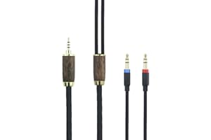 HansnBy Cavo simmetrico da 2,5 mm 6 N OCC in rame placcato argento guscio in noce compatibile con cuffie Hifiman Sundara, Ananda, Arya, HE400SE, HE4XX, HE-400i (versione 2 x 3,5 mm)