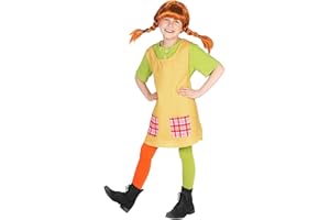 Maskworld Pippi Langstrumpf Kostüm für Kinder 3-teilig - offizielle Lizenz Filmkostüm - Faschingskostüm Kinderkostüm Karneval Verkleidung - 122/128