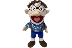 EXUBERIA Jeffy Soft Plush Toy Hand Puppet for Play House,Jeffy Puppet,Mischievous Funny Puppets Toy with Working Mouth,For Christmas Halloween Party Teaching Preschool