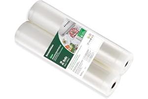 Bonsenkitchen Rouleau de Mise Sous Vide 2 Rouleaux de 20 x 600 cm Sac Sous Vide Alimentaire pour la Conservation des Aliments et la Cuisson, VB3206