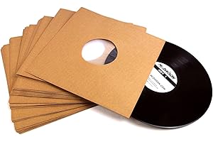 MC DAISON 25 pezzi Busta interna DELUXE custodia antistatica di alta qualità in carta Kraft marrone avana con fori + velina per dischi LP 33 giri o 12" maxi single in vinile