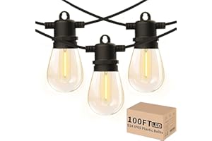 100FT Outdoor Garden String Lights, Yuucio 30X1W LED Bulbs Festoon Lights Mains Powered,Weatherproof Indoor/Outdoor Patio String Lights for Backyard,Party,Wedding,Terrace Warm White (‎CMC-O30XA)