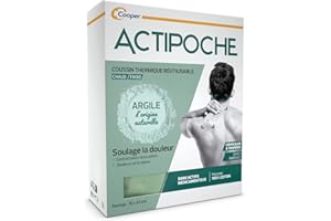 ACTIPOCHE - Coussin thermique - Thermothérapie - Contractures musculaires et douleurs articulaires - Cervicales et trapèzes - Argile - 1 unité