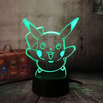 Decoration Anniversaire Cadeau Noel Pour Bebe Enfant Ado Femme Homme Pokemon Pikachu 3d Lampe Illusion Optique Led Veilleuse Amazon Fr Luminaires Et Eclairage