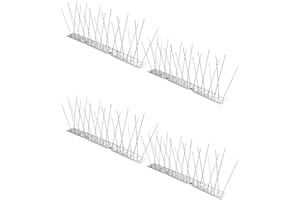 QWORK 4 Piezas x 25cm Pinchos Antipalomas de Acero Inoxidable para Valla Balcón Techo (Longitud Total de 1 m)