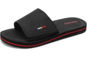 Ripord Herren Sandalen Verstellbare Latexsohle Pantoletten Badeschlappen Bequeme Anti-Rutsch-Pantoletten Sommer
