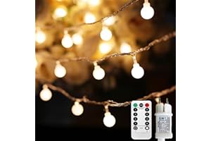 Useber Luci Fatate,100 LED Luci delle corde con Spina ed Telecomando per Interno ed Esterno,8 Modalità di Llluminazione per Camera da letto, Giardino, Matrimonio, Natalizie Decorazioni(Bianco caldo)