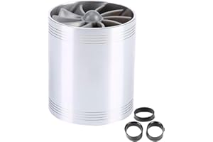 air intake fan turbo= KIMISS Car Air Intake Turbonator Dual Fan Turbines Supercharger Gas Fuel Saver Turbo Super Charger Fuel Saver (Silver)