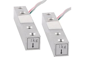 Wishiot 2PCS 1kg 5kg 10kg 20kg Digital Load Cell Weight Sensor High Precision Miniature Load Cells for Arduino DIY Electronic Portable Kitchen Scale Sensors (1KG, 2)