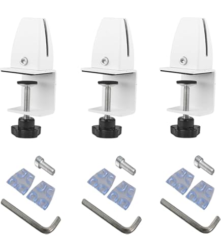 3 Stück Schreibtisch-Trennwand Clips | Aluminium Bildschirmhalterung Für Niesschutz