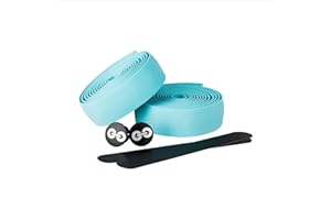 URBAN ZWEIRAD Resistente Nastro per Il Manubrio della Bici - Celeste - Inclusi Tappi di Chiusura e Strisce adesive - Super Antiscivolo e Facile da Applicare - 200cm x 3cm (Celeste)