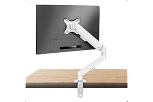 HILLPORT Braccio Monitor Singolo Staffa Monitor Scrivania Braccio Supporto LED LCD 17-34 Pollici, Vesa 75 mm e 100 mm, 2-9kg, Molla a Gas Bianco, M5W