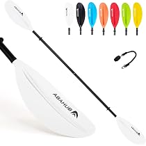 Pagaies De Kayak Sunicon 2 Pièces – Alu Léger, Lame Nervurée, Flottantes Et Démontables Pour La Pêche
