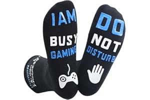 HIMOZOO Gamer Sock, Do Not Disturb Socks, Funny Socks Gift for Gamer, Gaming Socks for Sons Teen Boys Husbands Dad Boyfriend Mens Women,SIZE 9-12