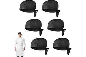Zyiphor 6-pack Kockmössa Unisex Köksmössa Chef, Justerbar Köks Huvudbonad, Andningsbar Kock Mössa, för Damer Herrar Kök Restaurang Matlagning Bakning