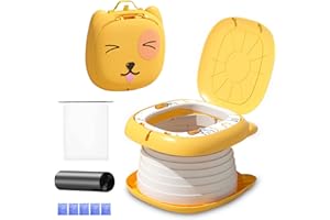 TAECHALINGO Orinal Portatil Niños Plegable,Asiento de Inodoro para Niños,Wc Portatil Niños,Asiento Orinal Portatil,Inodoro Portatil Niños，Orinales Infantiles para Wc (Gelb)