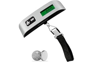 Nutabevr Pese Bagage Electronique, Peson de Voyage digital, Max 50kg/110Lb, LCD Rétro-clairé und Fonction Tare pour, Convient pour les voyages, la poste, le shopping Pèses bagages.