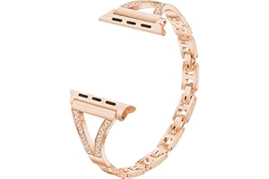 MXFDOKD Glitzer Armband Kompatibel mit iWatch 38mm 40mm 41mm 42mm 44mm 45mm 46mm 49mm, Bling Diamant Uhrenarmbänder Edelstahle Ersatzarmbänder Kompatibel mit Apple Watch Serie SE/11/10/9/8/7/6/5/4/3/2/1