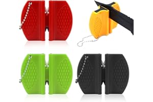 XM-ZHHY Afilador de cuchillos de cocina portátil 2PC,Herramienta de afilado de cuchilla de bolsillo de gruesa y fina para montañismo, viajes de campamento o barbacoa al aire libre(2 colores aleatorios）