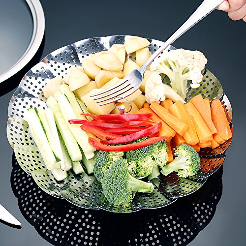 Ecooe Edelstahl Dampfgarer Einstellbar Dünsteinsatz (15.5cm-27cm) Dämpfeinsatz für Kochtöpfe - 7