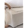 Belledorm 19" Extra Deep Base Wrap Valance Sheet - Transforms a drab looking bed base divan - Luxury Faux Suede (Linen, King)