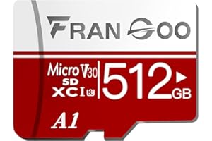 FranGoo 512GB Micro SD Memory Cards, SD Card，UHD Video for GoPro，Action Camera，4K Camera Pro，Smartphone，MicroSDXC Memory Card UHS-I U3 A1 V30