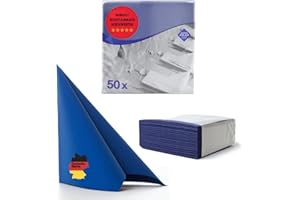 800 Tovaglioli Aroba in Airlaid simil-tessuto 19 COLORI 40x40 cm piegatura 1/4 di alta qualtià per matrimoni aspetto tessuto, per feste di compleanno, catering, hotel, Natale Blu