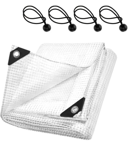 2-Pack Chicken Coop Cover – 3.5x2m Waterproof Clear PVC Tarp With 30 Cable Ties & Ropes, Heavy Duty, For Outdoor Winter Farm & Run Protection