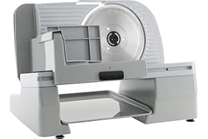 CHEF'S CHOICE Chef'sChoice 609A Electric Meat Slicer with Stainless Steel Blade Features Slice Thickness Control and Tilted Food Carriage Easy Clean, Silver