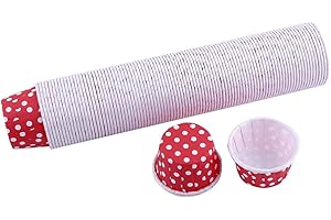 Fdit - Confezione da 100 pezzi di carta per cupcake e muffin, per feste, matrimoni, Natale, 7 colori (rosso)
